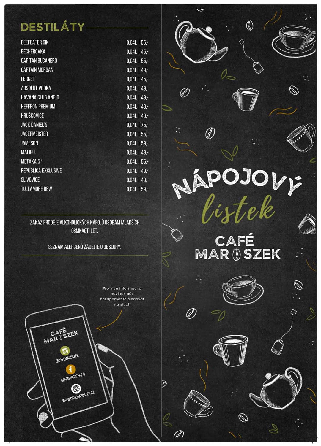 Nápojový lístek 1
