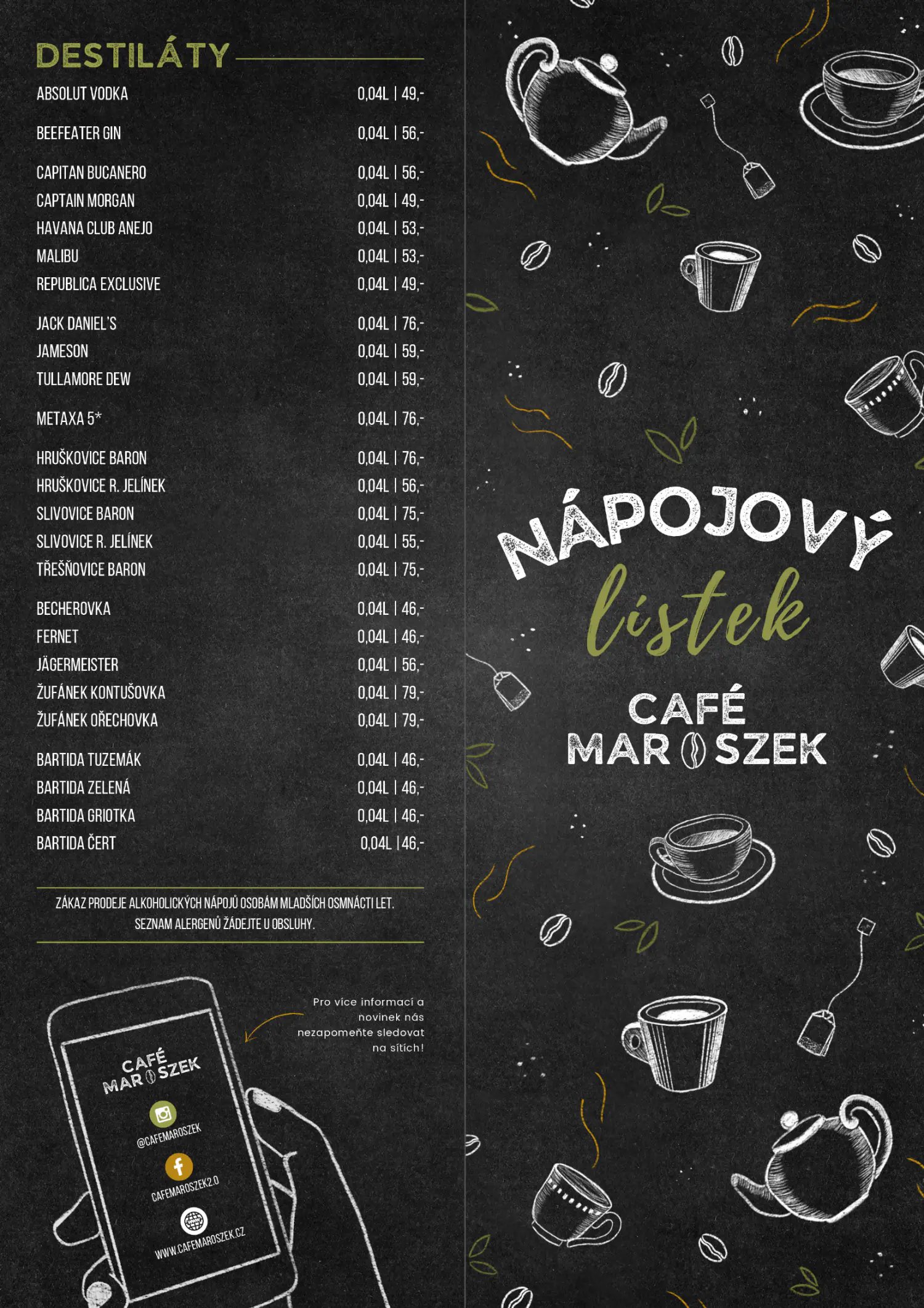 Nápojový lístek 1